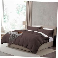 Prewashed Duvet Cover Set, Chocolate Queen 06 - Chocolate Brown No Comforter