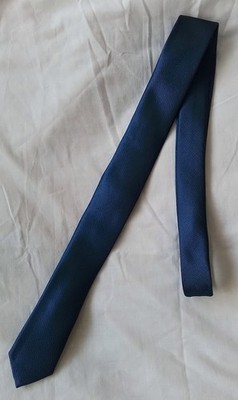 HERREN KRAWATTE F&F Tesco dünn dünn blau uni Muster Polyester Kleidung