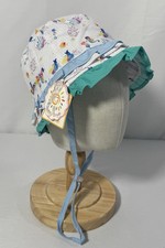 Seahorse Bucket Sun Hat Adjustable Chin Strap Ruffle Sunny Dayz Sz 6-12 Mos NEW