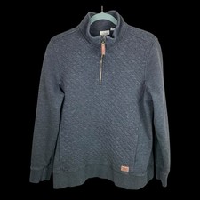 LL Bean Sweatshirt Womens XL Gray 1/4 Zip Pullover Quilted Pockets Hiking 502745