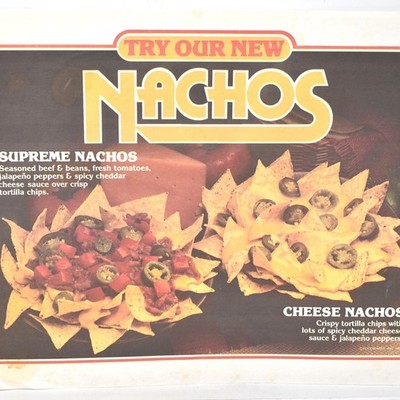 1983 Taco Bell Restaurant Supreme Cheese Nachos Spicy Cheddar Corn Chips