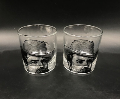 Jack Daniels Old No. 7 Tennessee Whiskey Portrait Rocks Glass Set of 2 Bourbon