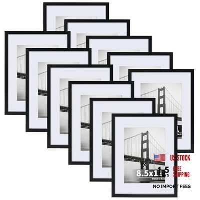  8.5x11 Picture Frames Set of 11, Display Pictures 6x8 with 8.5x11 Inch Black