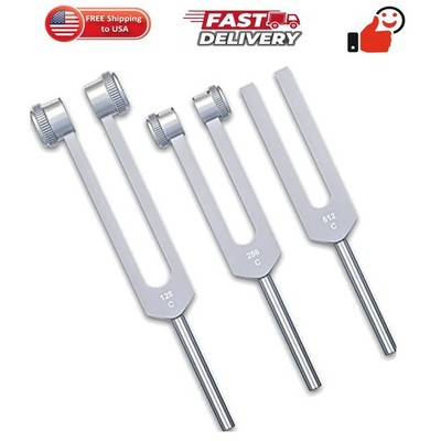 Aluminum Sensory Tuning Forks C 128, C 256, C 512, Diagnostic Instruments 3 Pcs