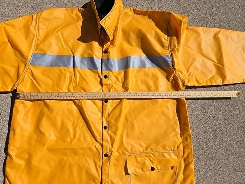 Heavy Weight Hi-Vis Reflective Slicker Jacket (Yellow) Made In USA, NWOT 🔥  image 9