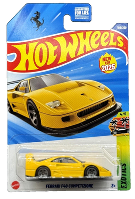 New for 2025 Hot Wheels Ferrari F40 Competizione 188/250 Yellow