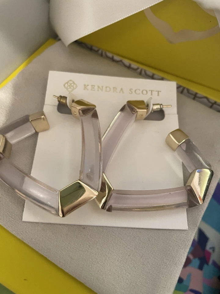 Aros Kendra Scott Arden Gold Statement en acetato transparente Foto 3 de 4