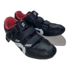 Peloton Size 40 Cycling Shoes Womens 9 Mens 7 Black & Red