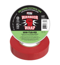 NEW WarriorWrap General 3/4 in. x 60 ft. 7 mil Vinyl Electrical Tape, Red USA