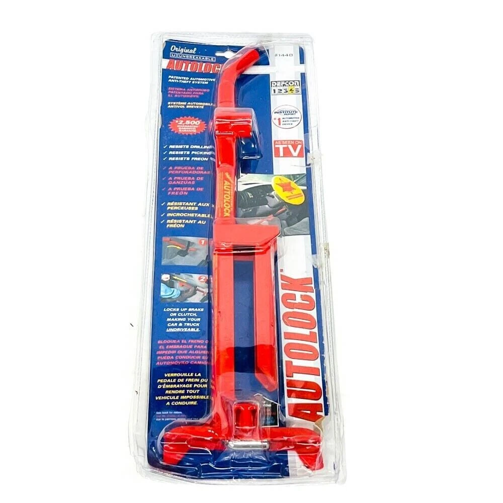 Jeffergarden Dispositivo Antirrobo De Seguridad Para Coche, Bloqueo De Pedal De Freno De Embrague De Acero Inoxidable Con 7 Agujeros Volante 90166544