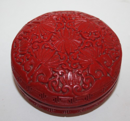 Caja de baratijas de resina de cinabrio chino 3X1,5" - Imagen 6 de 7