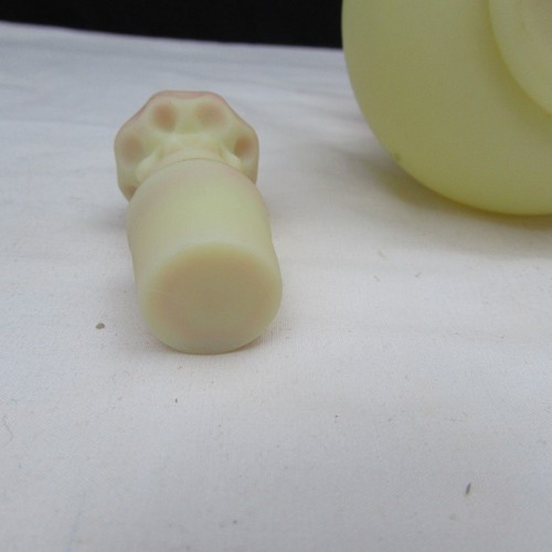 Fenton Burmese Petite Floral Hand Painted Cruet Special Order 1990 GLOWS!!! W315 - Picture 7 of 7