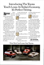 Toyota Touch Lease Original Vintage Print Ad
