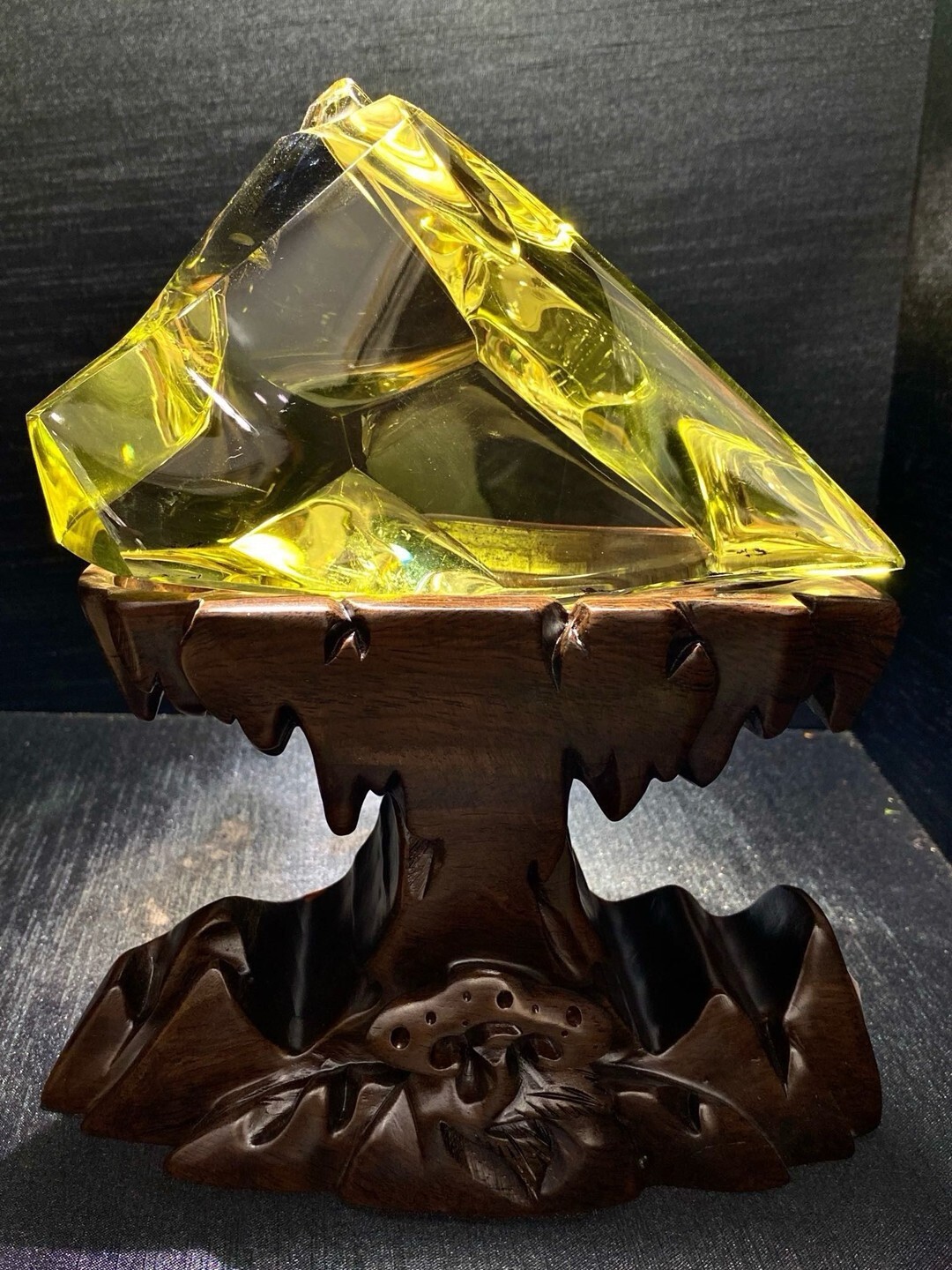 5.5LB Natural Citrine Quartz Obelisk Healing Crystal Tower with Stand