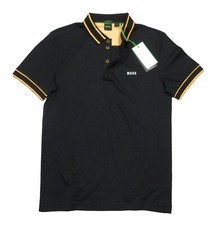 Hugo Boss Men's Black Paule Tipped Slim Fit Short Sleeve Polo Shirt