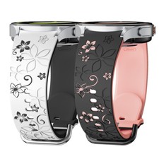 Floral Engraved Band Sport Strap For Samsung Galaxy Watch 7/6/5Pro/4/FE 6Classic