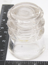 Glass Utility Insulator Whitall Tatum No 3 20-44 A Clear - Made in USA - VINTAGE