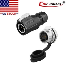2 Pin M16 Size Power Circular Connector Male Plug & Female Socket Outdoor IP67