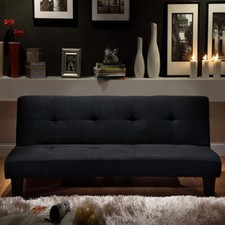 Divano letto moderno 164x78 nero microfibra soggiorno sofa arredi per interni |1