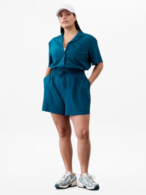 Athleta M Avenue Romper Coastal Teal Medium
