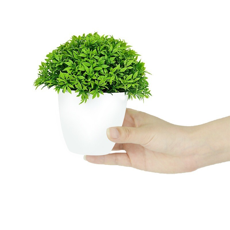 Artificial Plants Potted Green Bonsai Small Tree Grass Plants Pot Ornament Home-image