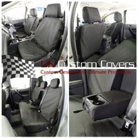 Ford Ranger Wildtrak Vorne & Hinten Seat BezüGe Tailliert -2016 Schwarz 155 156