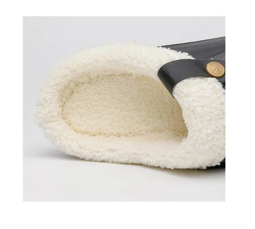 Ciabatte uomo donna classiche foderate calde pelliccia sintetica slip on coppia zoccoli taglia - Foto 4 di 25