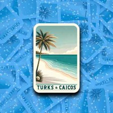Turks and Caicos Travel Sticker   Decal for Laptop, Car, Water Bottle, Luggage