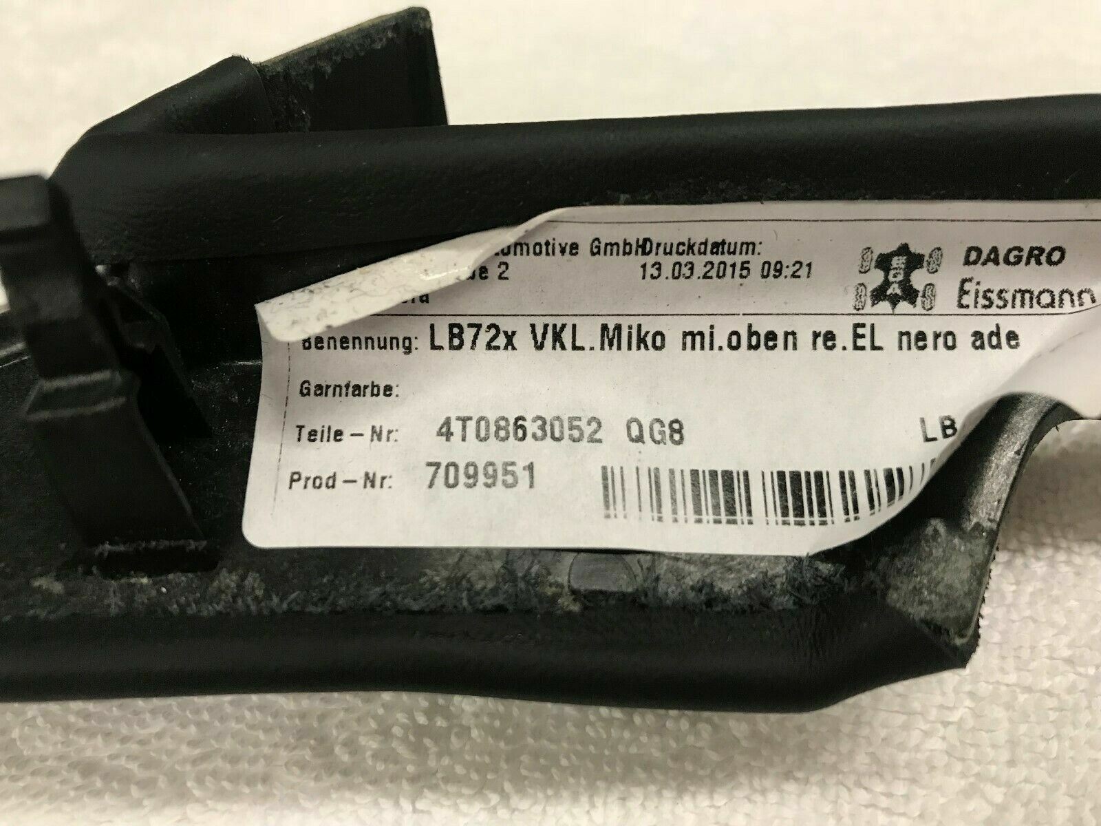 LAMBORGHINI HURACAN LP610 PASSENGER CENTER CONSOLE PANEL TRIM OEM 4T0863052