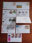 ISRAEL 8 FDCs 1980-2014 Health, Hanukka, Beetles, Song Birds, Mordecai Haffkine