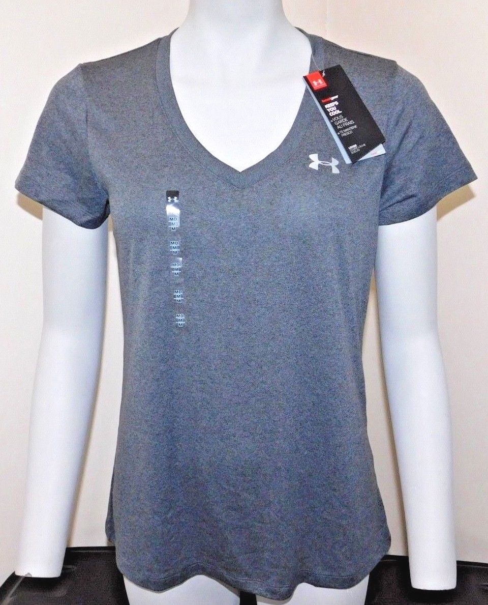 UNDER ARMOUR LADIES TWIST TECH V NECK T SHIRT 4 COLOURS 5 SIZES BNWT