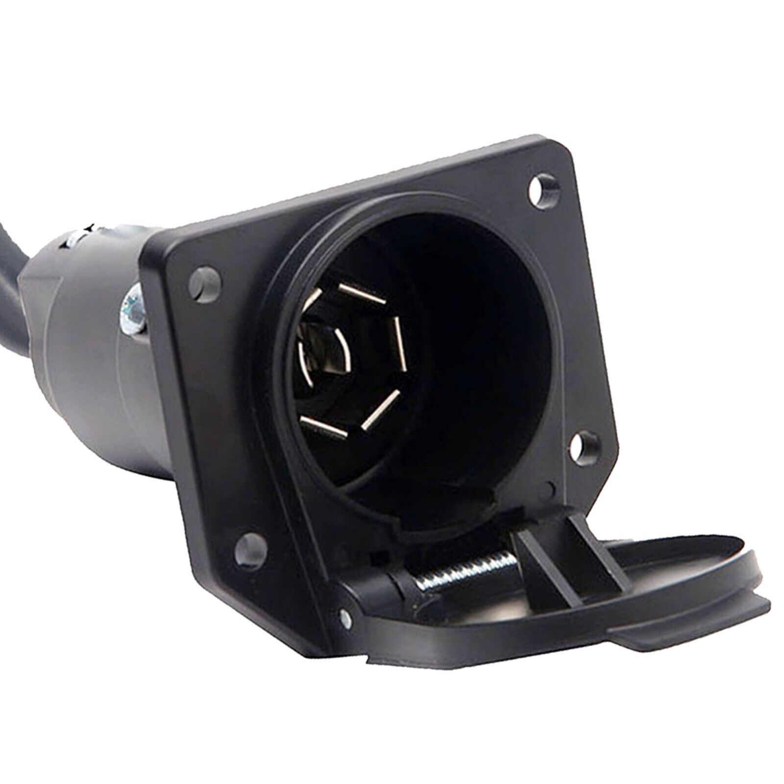 CARROFIX European 7-Pin Round Connector to US 7-Way RV Blade Adapter Trailer Light Converter