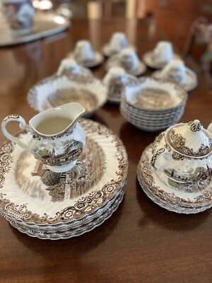Johnson Bros Heritage Hall 4411 Ironstone, China Set ,45 Piece, SEE PHOTOS 
