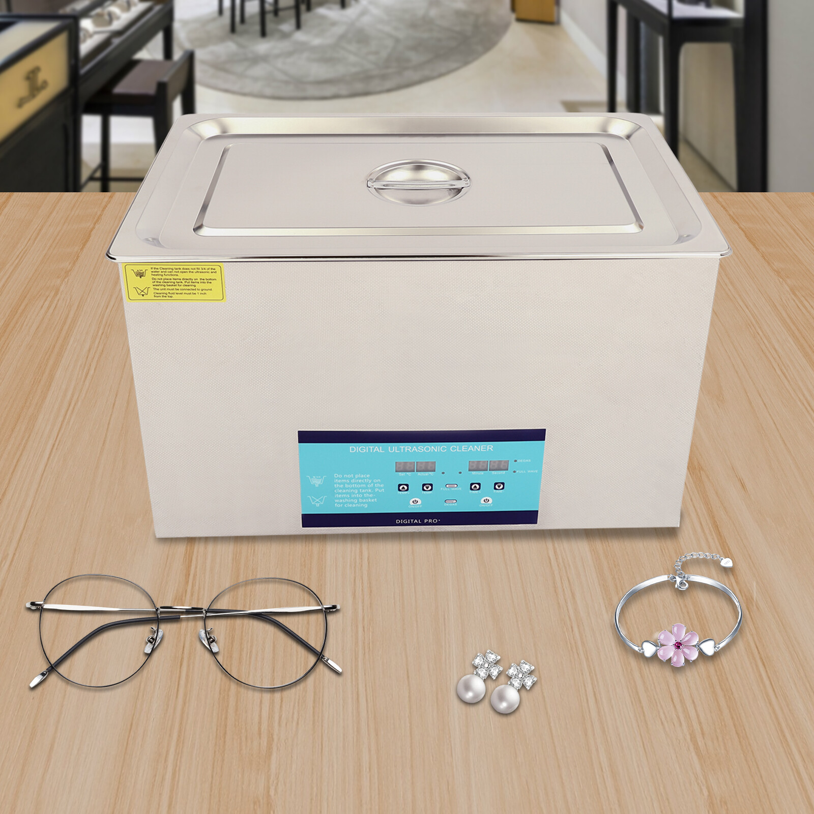 Digital Timer Washing Machine Modern Ultrasonic Cleaner with Degassing 30L NEW