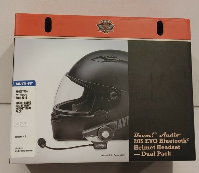 Harley Davidson BOOM! Audio 20S EVO Bluetooth Helmet Headset Dual Pack
