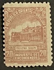 Travelstamps: Uruguay Stamps Scott #Q86 - 20c Parcel Post Solis Theater MNH OG