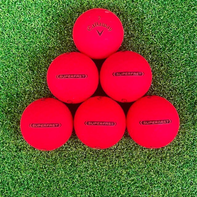 24 Callaway SuperFast Matte Red Used Golf Balls 5A Mint Condition FREE SHIPPING