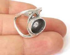 Ring Setting Blank Cabochon Mounting Adjustable Base Bezel Antique Silver Brass