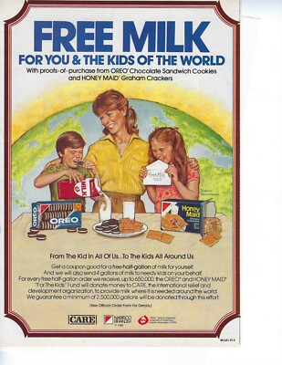 1986 NABISCO OREO COOKIES & HONEY MAID CRACKERS AD