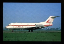 Aviation Airplane Airline postcard CAP FOKKER F .28 ITAVIA I-TIDI No 66