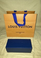 Authentic LOUIS VUITTON Empty Sunglasses Navy Blue Case  shopping Paper Bag.