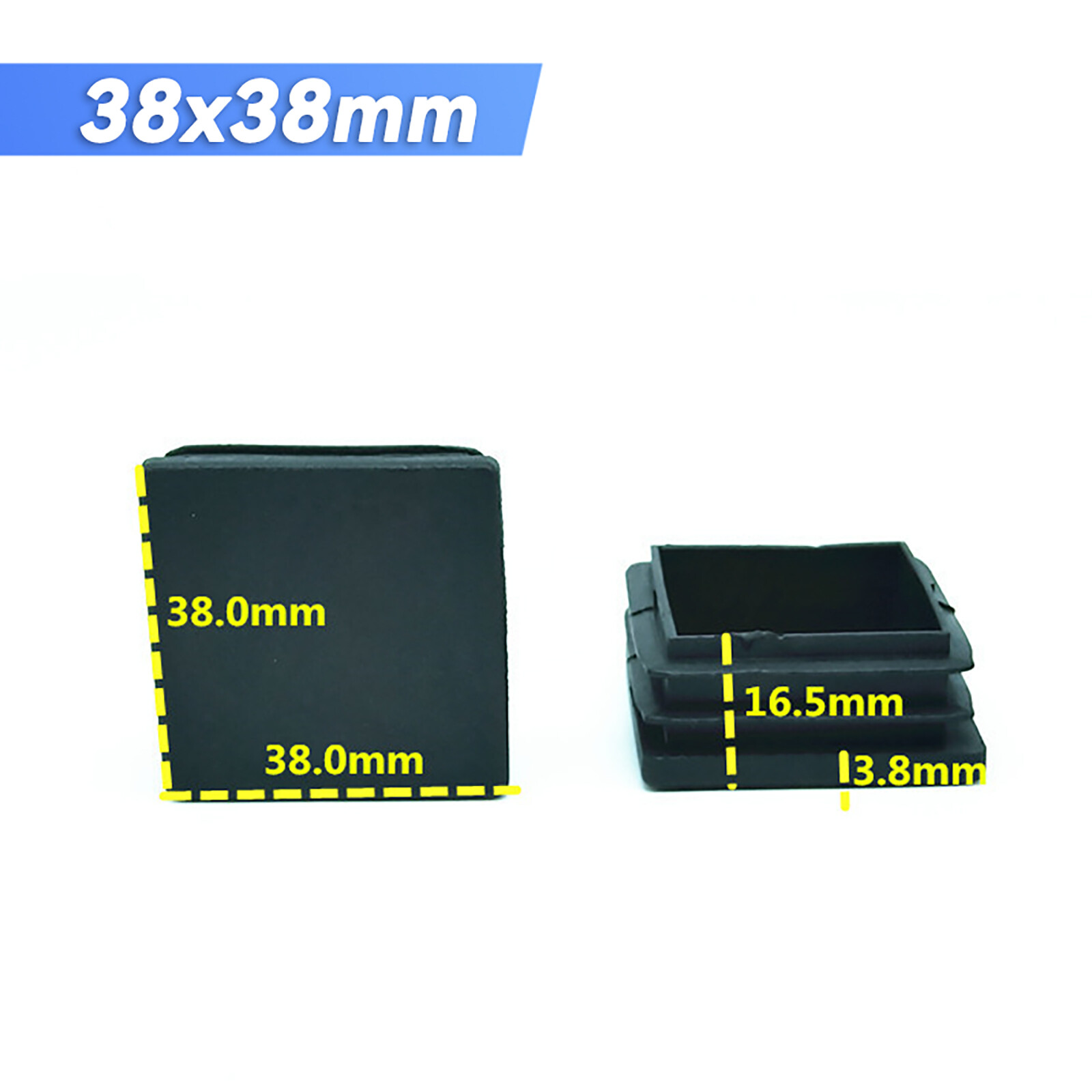 Square Plastic End Caps Bungs Blanking Plugs Box Section Tube Inserts