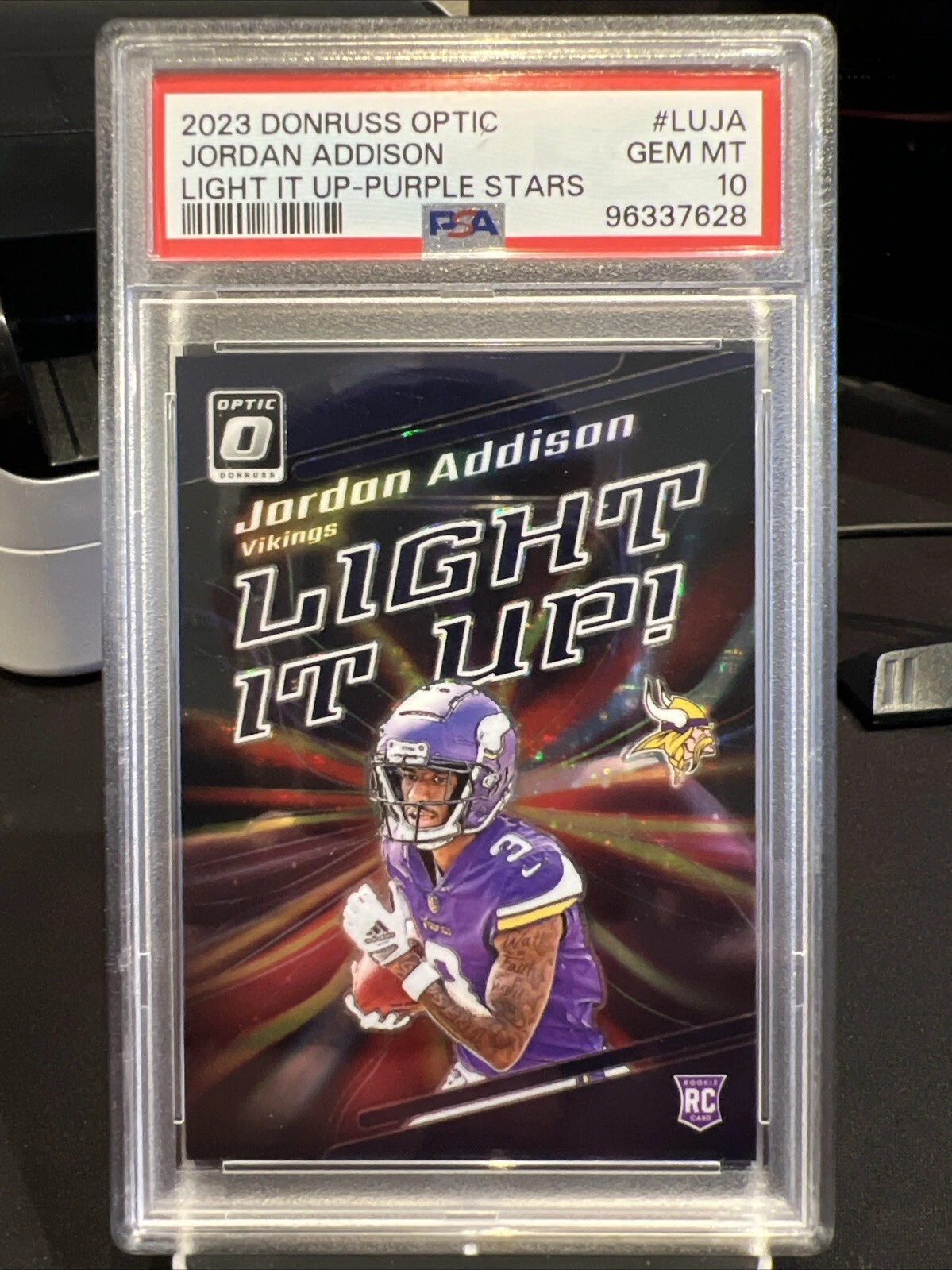 Jordan Addison Panini Donruss Optic Light It Up #LUJA Purple Stars