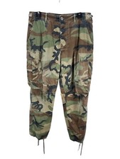 Vintage Military Camouflage Cargo Pants M Reg Adjustable Waist Cotton Outdoor