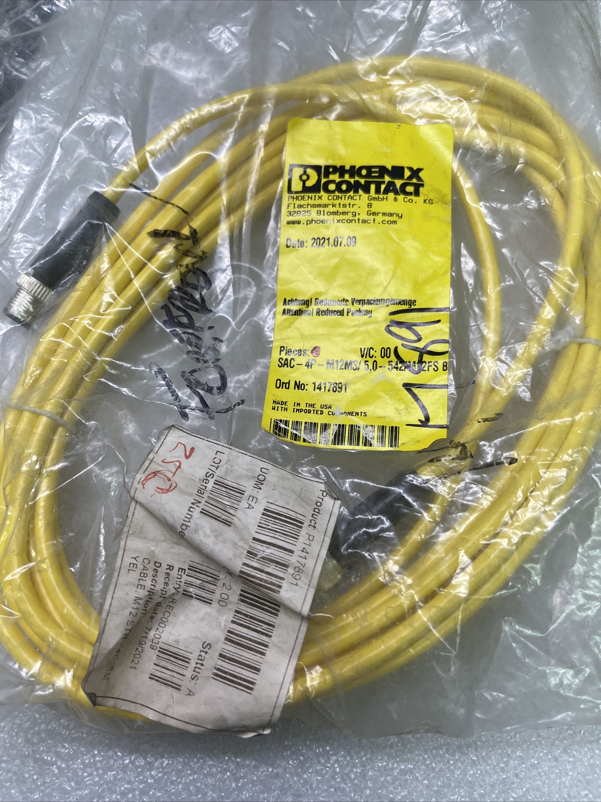 NEW 1417891, Phoenix Contact, Sensor/actuator cable, 4-position, PVC