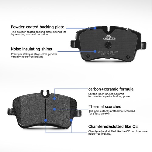 Front + Rear Ceramic Brake Pads for 2013 - 2016 Ford Escape Transit Connect - Picture 8 of 10
