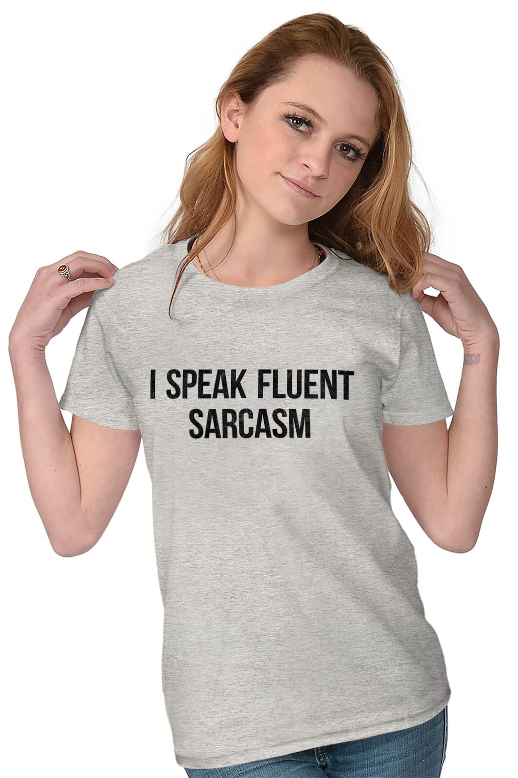 RHUDE Maglietta I Speak Fluent Sarcasm divertente scherzo maleducato regalo donna top grafica junior