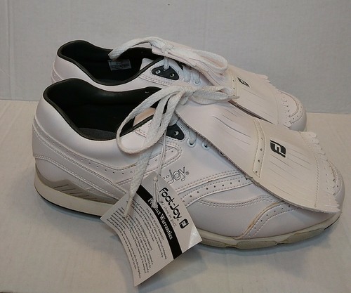 FootJoy Greenjoys Golf Shoe Classics Men’s Sz 9.5M White Golf Shoe FJ kiltie NEW - Picture 1 of 12