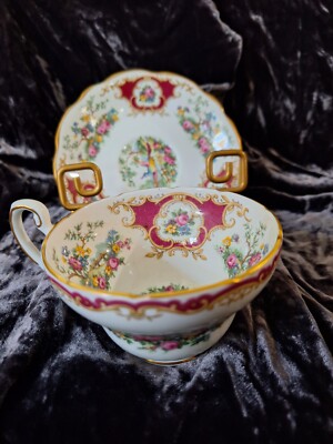 Beautiful Coalport Bone China Porcelain Cup & Saucer Set Broadway