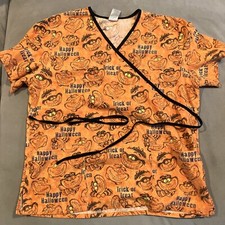 OFFICIAL - Disney - Cheshire Cat - Trick Or Treat - Halloween Theme Scrub- Large